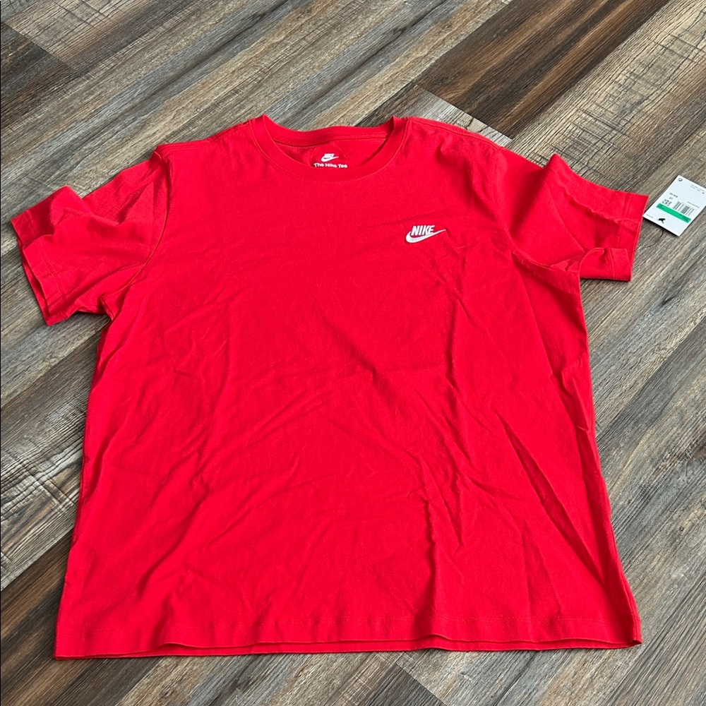 Nike Bold Red Tee with White Logo